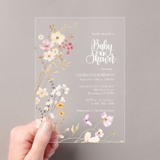 Wildblume Babydusche Acryleinladungen (Insitu (Handheld))