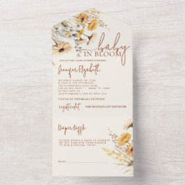 Wildblume Babydusche All In One Einladung