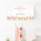Wildblume Babydusche Aquarellfarben Hintergrund Banner (Insitu)