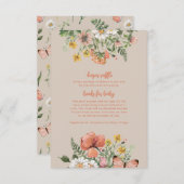 Wildblume Babydusche Begleitkarte (Vorne/Hinten)