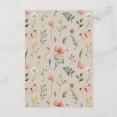 Wildblume Babydusche Begleitkarte (Rückseite)