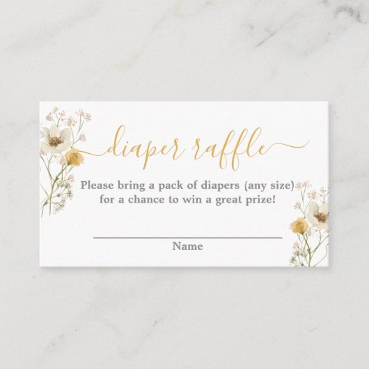 Wildblume Babydusche Begleitkarte (Vorderseite)