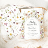 Wildblume Babydusche Blumenbogen Einladung