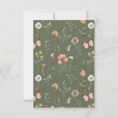 Wildblume Babydusche Danke Karte (Rückseite)