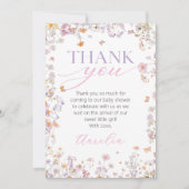 Wildblume Babydusche Danke Karte (Vorderseite)