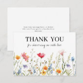 Wildblume Babydusche Danke Karte (Vorne/Hinten)