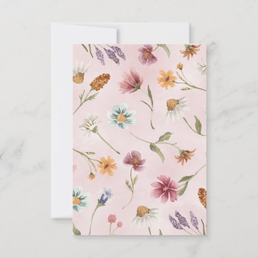 Wildblume Babydusche Danke Karte (Rückseite)