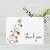 Wildblume Babydusche Danke Karte (Stehend Vorderseite)