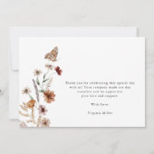 Wildblume Babydusche Danke Karte (Rückseite)