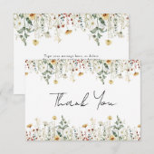 Wildblume Babydusche Dankeskarte (Vorne/Hinten)