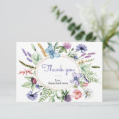 Wildblume Babydusche Dankeskarte (Stehend Vorderseite)