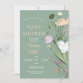 Wildblume Babydusche Einladung