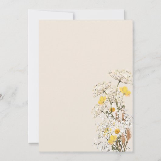 Wildblume Babydusche Einladung (Rückseite)