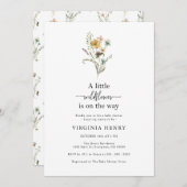 Wildblume Babydusche Einladung (Vorne/Hinten)