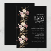 Wildblume Babydusche Einladung (Vorne/Hinten)