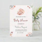 Wildblume Babydusche Einladung (Stehend Vorderseite)