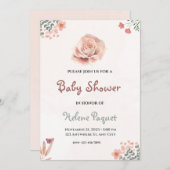 Wildblume Babydusche Einladung (Vorne/Hinten)