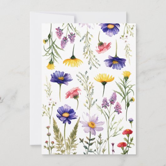 Wildblume Babydusche Einladung (Rückseite)