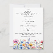 Wildblume Babydusche Einladung (Vorderseite)