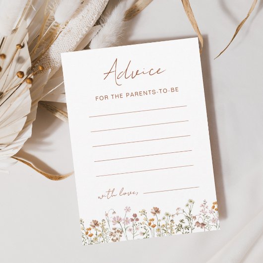 Wildblume Babydusche empfiehlt Eltern, eine Karte