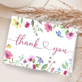 Wildblume Babydusche floral Vielen Dank Dankeskarte