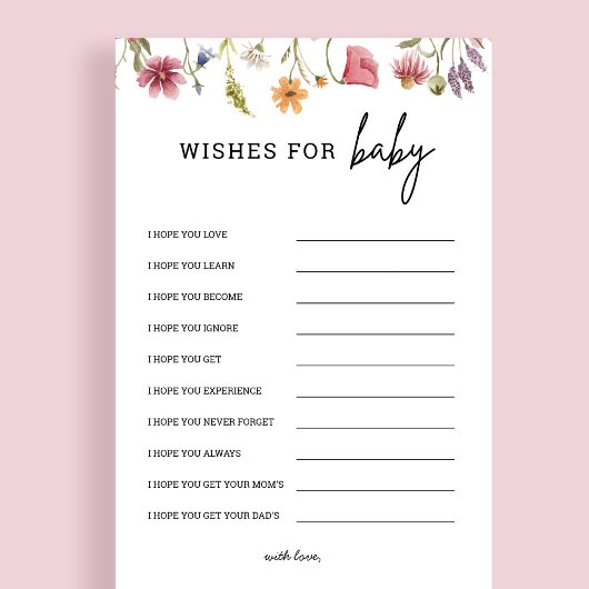 Wildblume Babydusche für Babyberatungskarte