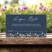 Wildblume Babydusche für Navy Blue Diaper Begleitkarte