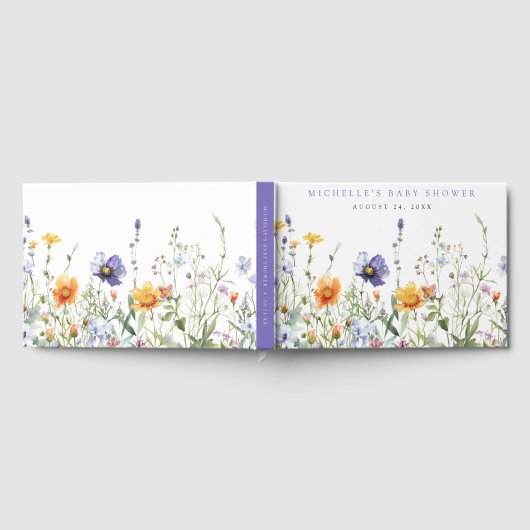 Wildblume Babydusche Gästebuch (Voll)