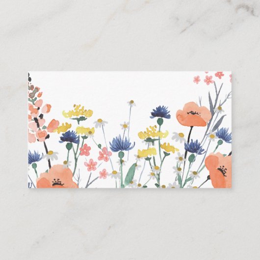 Wildblume Babydusche Geschenkgutscheine Eintrittsw Begleitkarte (Rückseite)