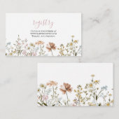 Wildblume Babydusche Geschenkgutscheine Eintrittsw Begleitkarte (Vorne/Hinten)