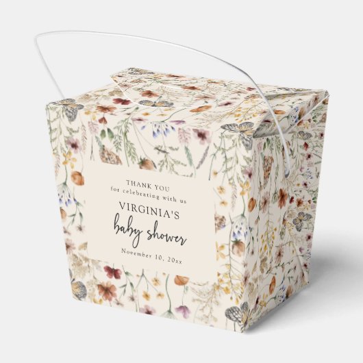 Wildblume Babydusche Geschenkschachtel (Rückseite)