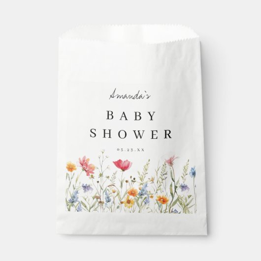 Wildblume Babydusche Geschenktütchen (Vorderseite)