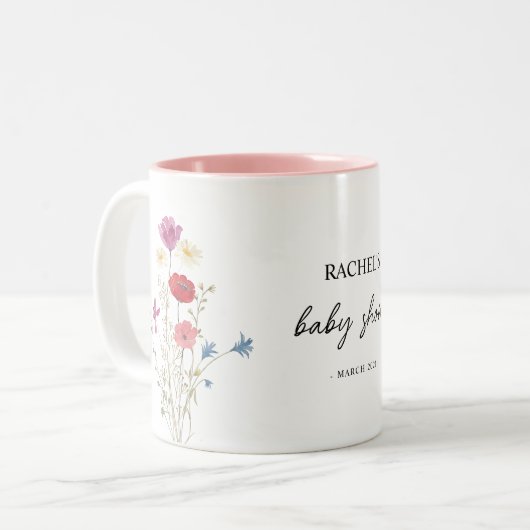 Wildblume Babydusche Kaffee Tasse (Vorderseite Links)