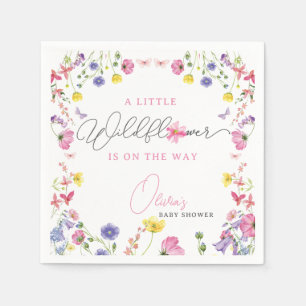Wildblume Babydusche Napkins Anpassbarer Text Serviette