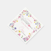 Wildblume Babydusche Napkins | Anpassbarer Text Serviette (Ecke)