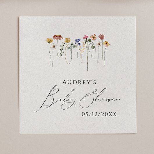 Wildblume Babydusche Napkins Serviette