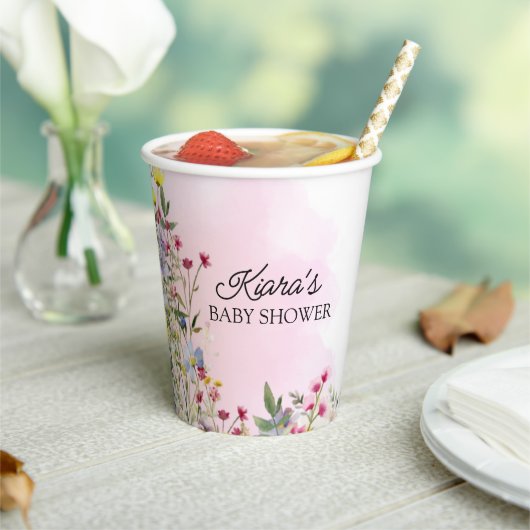 Wildblume Babydusche Papier-Cup Pappbecher (In Situ)