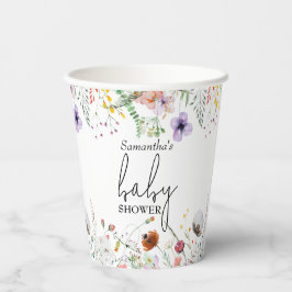 Wildblume Babydusche Pappbecher