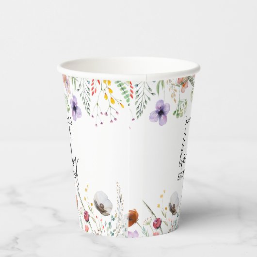 Wildblume Babydusche Pappbecher (Rechts)