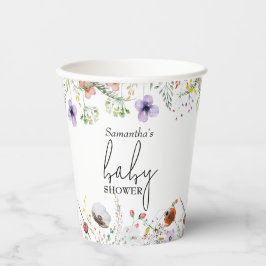 Wildblume Babydusche Pappbecher
