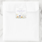 Wildblume Babydusche Quadratischer Aufkleber (Tasche)