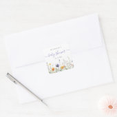 Wildblume Babydusche Quadratischer Aufkleber (Umschlag)