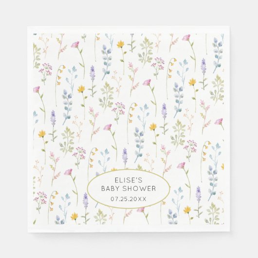 Wildblume Babydusche Serviette (Vorderseite)