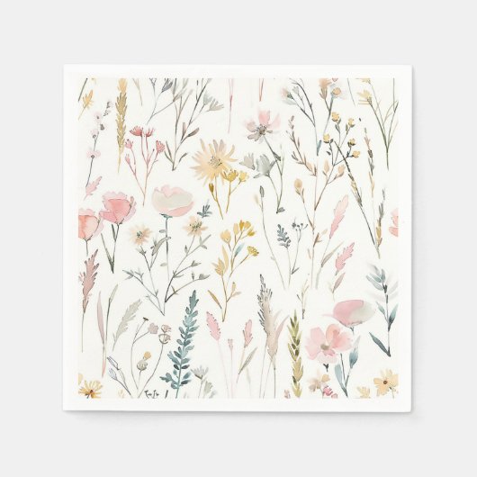 Wildblume Babydusche Serviette (Vorderseite)