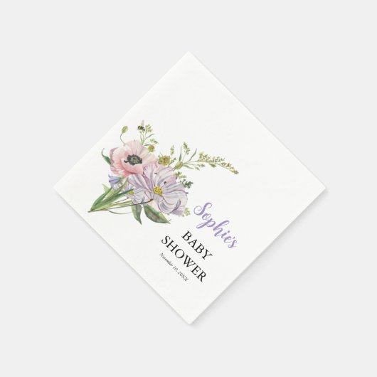 Wildblume Babydusche Serviette (Ecke)