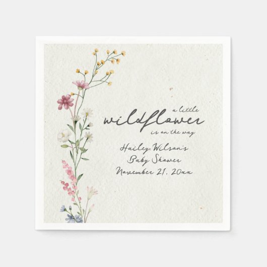 Wildblume Babydusche Serviette (Vorderseite)