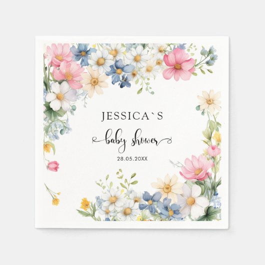 Wildblume, Babydusche Serviette (Vorderseite)