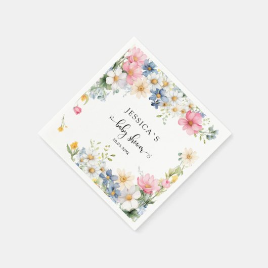 Wildblume, Babydusche Serviette (Ecke)