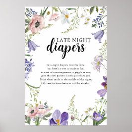 Wildblume Babydusche Spätnächtetaucher Unterschrif Poster