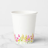 Wildblume Babydusche Wasserfarbe Niedlich Rosa Pappbecher (Rückseite)